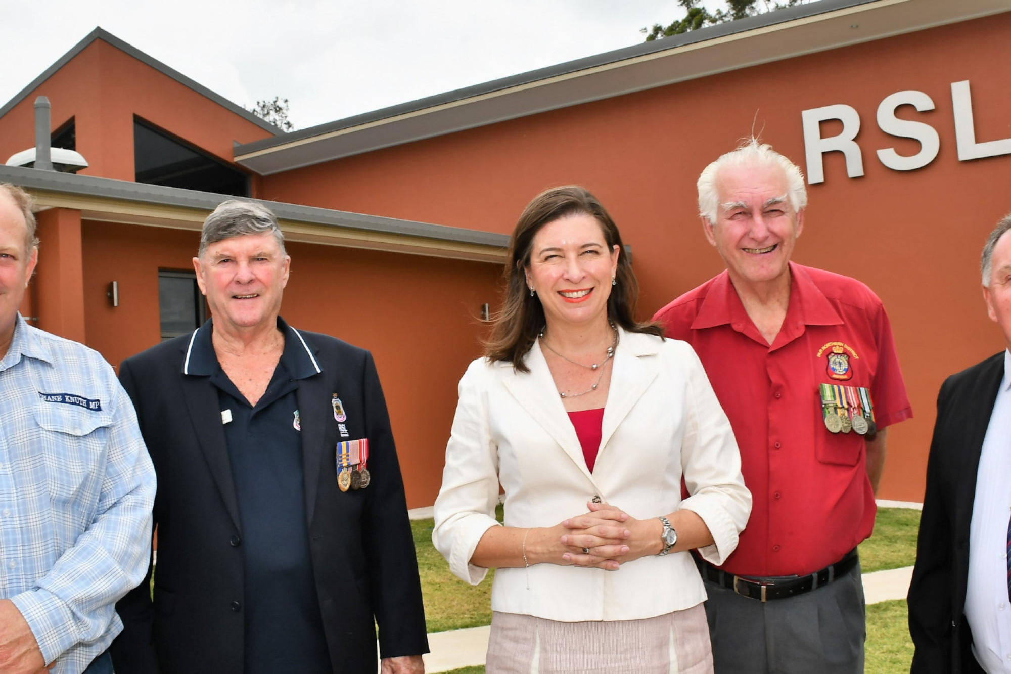 Hill MP Shane Knuth, Peter Sterling, Senator Susan McDonald, Rob Moss and John Hartley at the official opening of the new Atherton RSL.