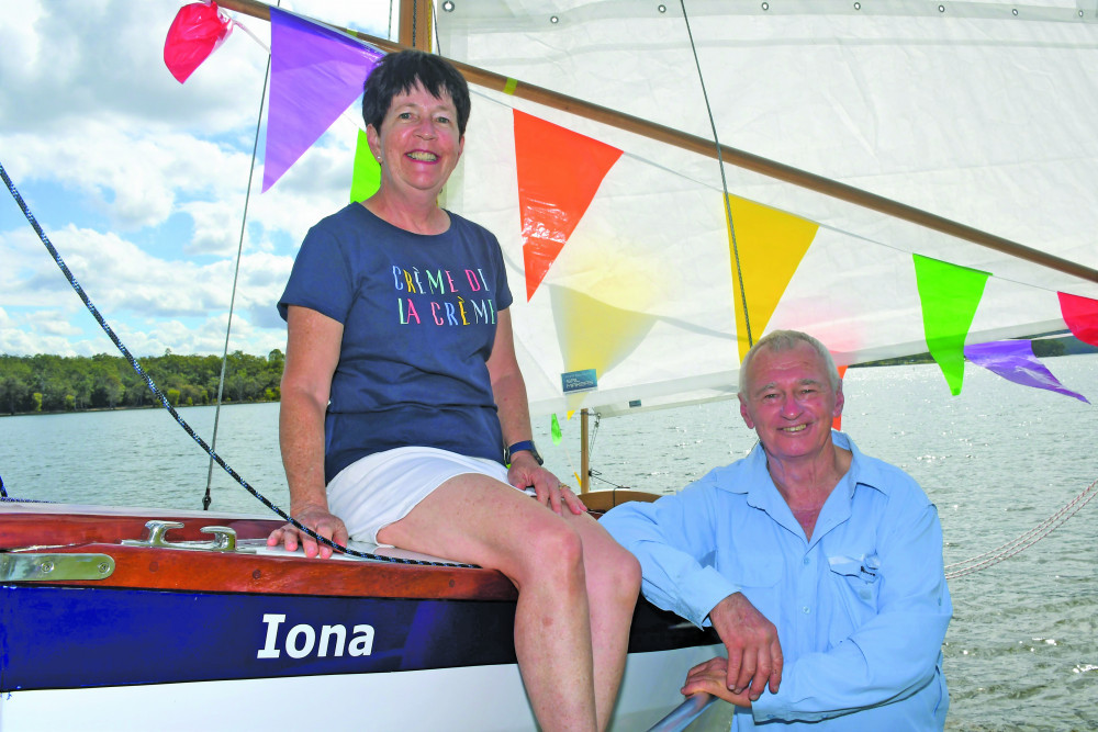 Tom and Sheila Sparks on IONA on Friday at Tinaroo Dam.