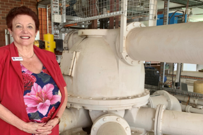 Mareeba Shire Council Mayor Angela Toppin at the Mareeba Water Treatment Plant that is set to get upgraded as a part of their upcoming water infrastructure repairs.