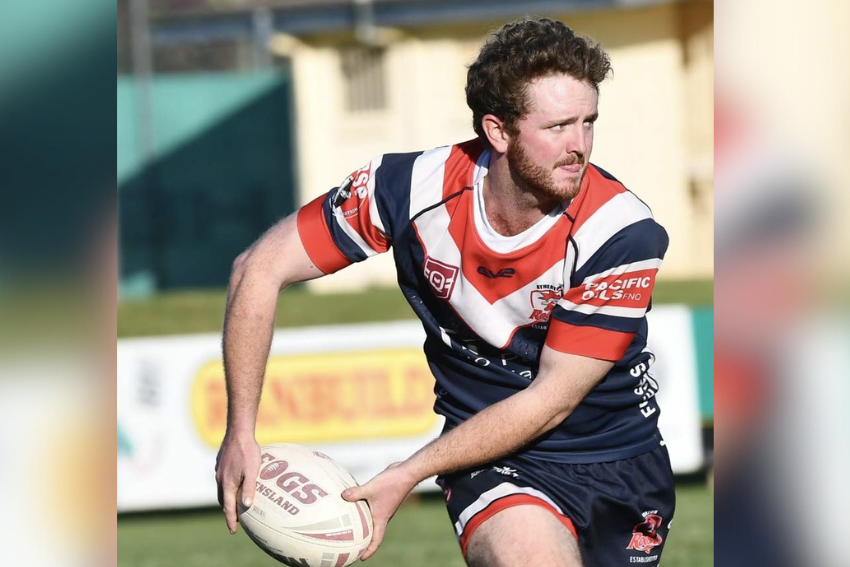 Roosters Justin Bevan against the Leprechauns on Saturday.