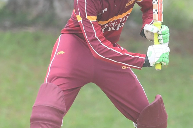 Atherton opener Chris Adams loading up to play a shot during Saturday’s game against Norths