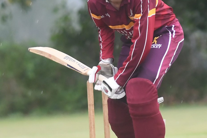 Atherton batsman Alex Nasser on his way to a maiden 50 at Loder Park on Saturday