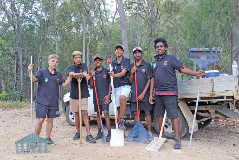 Kaigas, Tyrell, Tushaun, Jesse, Gabe and Blake were ready to tackle some trail maintenance.