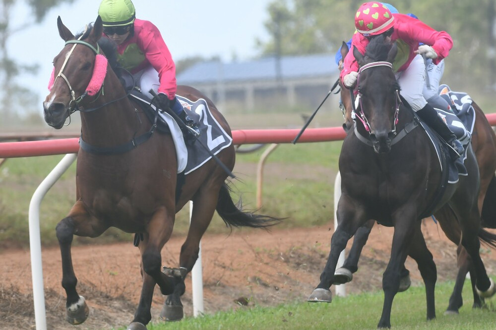 Race two winner Narda Shar jockeyed by Isabella Teh was the first of three wins for Tolga trainer Sharlee Hoffman