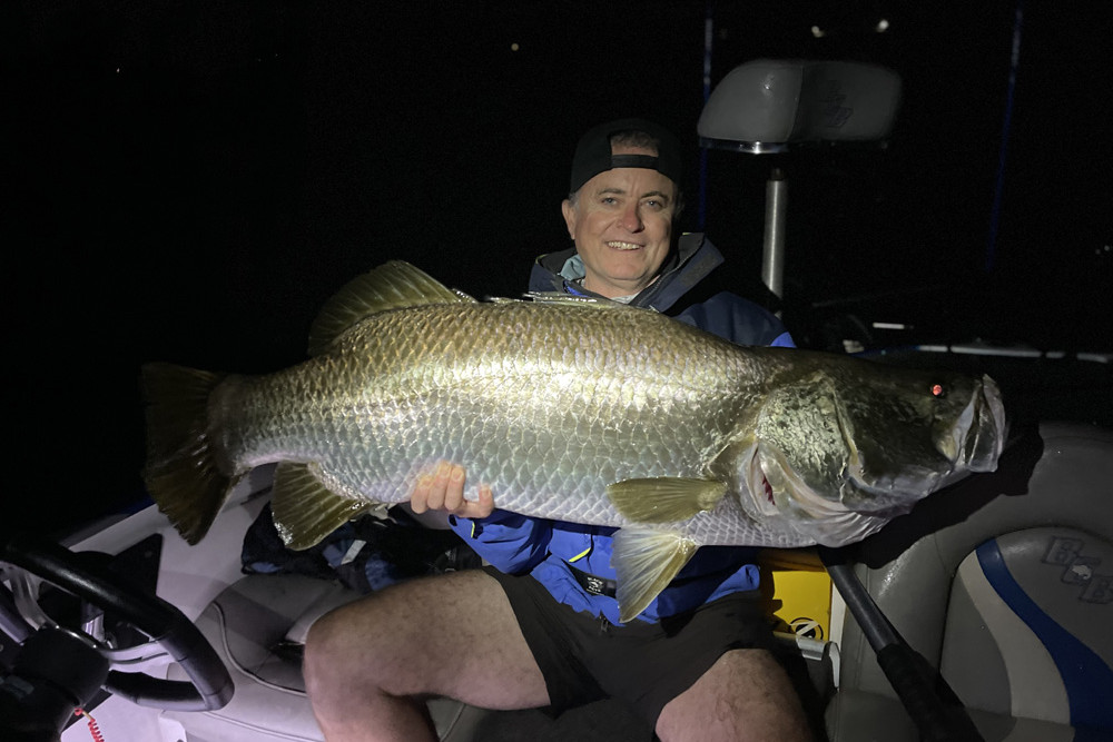 Yungaburra local Joe Williams from team Fishing Monthly with a 113cm barra weighing in at 19kg