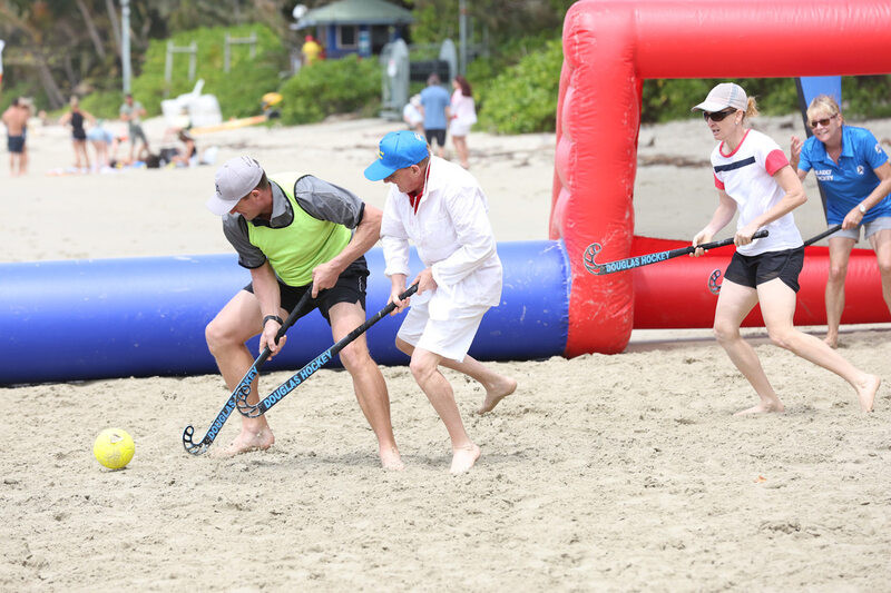 The ‘Sandy Sticks” Beach Hockey Tournament takes off next month .