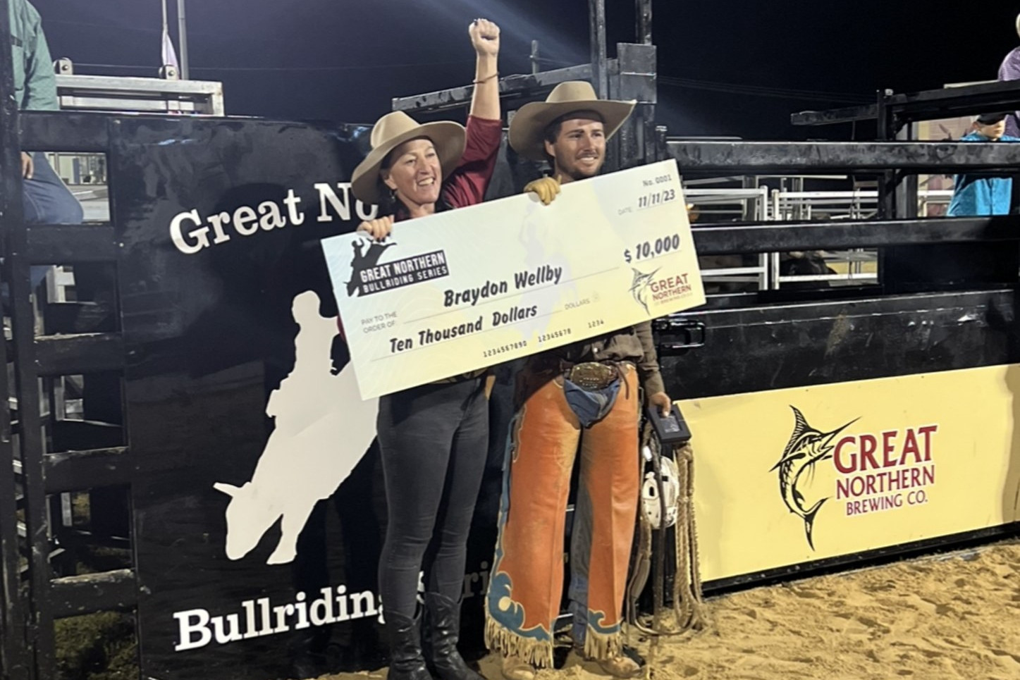 Braydon Wellby was victorious at the Great Northern Bullridig Series, collecting $10,000.