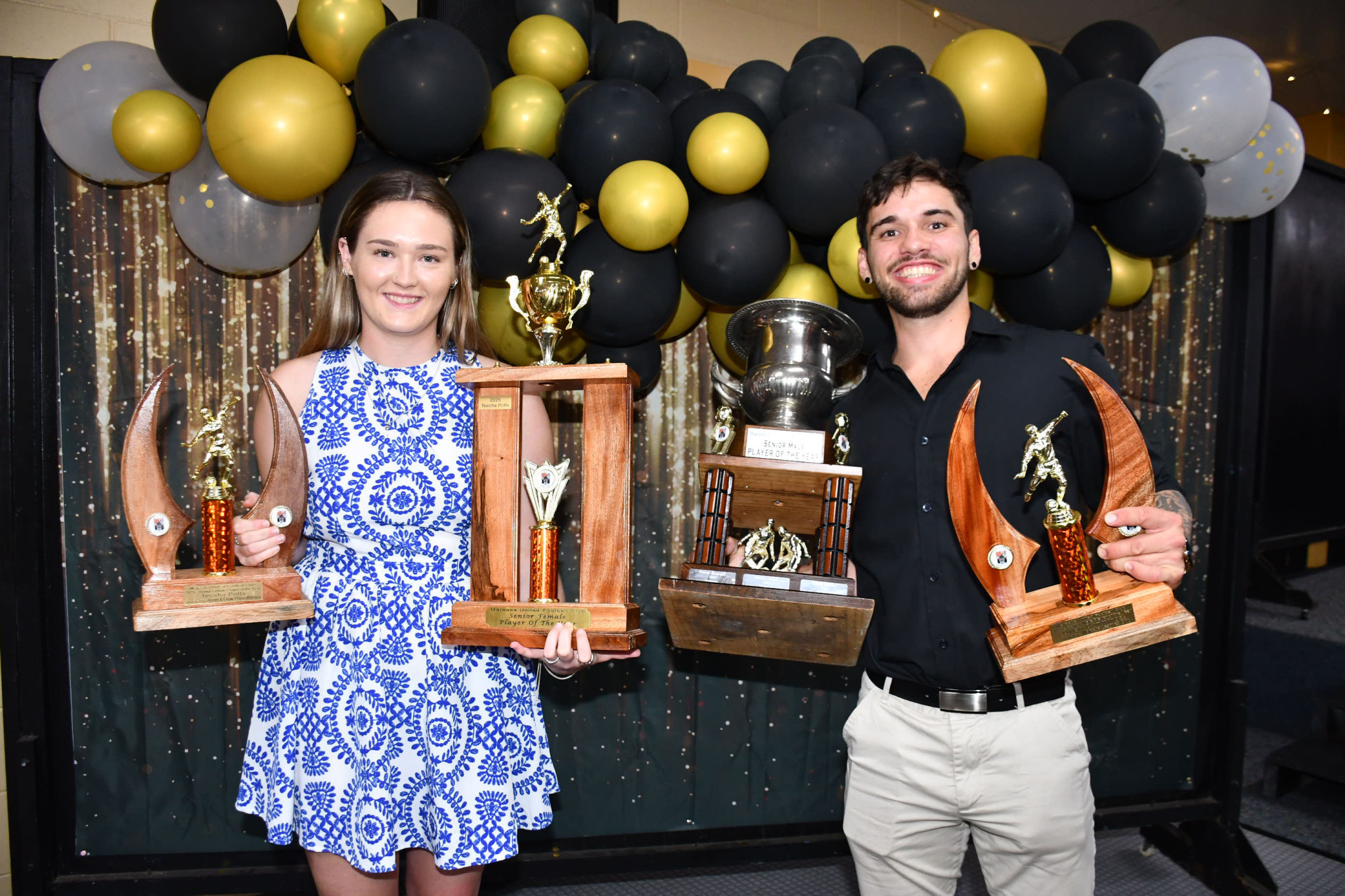 Players of the year: Teisha Potts and Dillan Cummings.