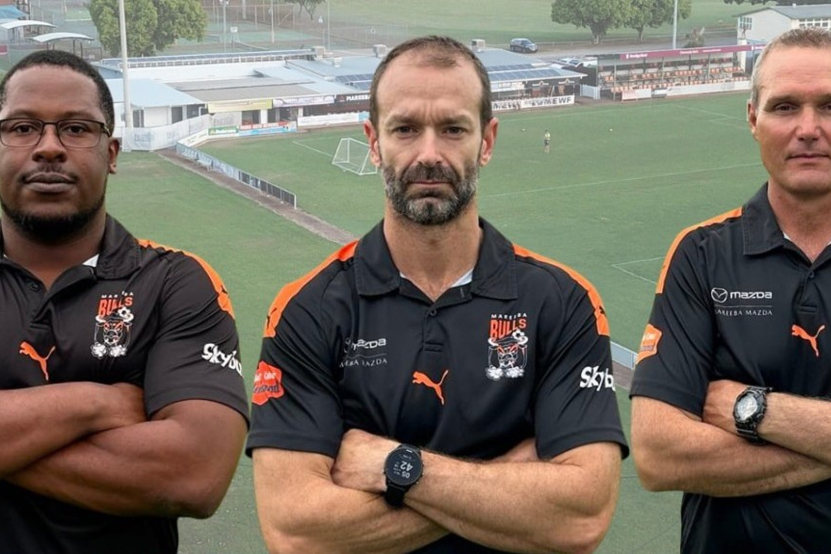 Christian Mukadi (left), Victor Madrid, and Allan Prizmic have been re-signed as coaches for the 2026 season.