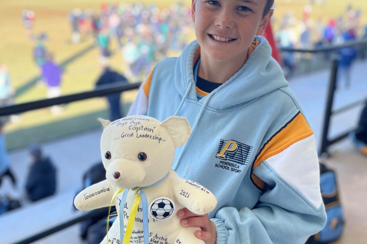 Jonty Taylor from Mareeba State School was awarded the player of the match and player’s player in Toowoomba at the recent Queensland School Football State Championships.