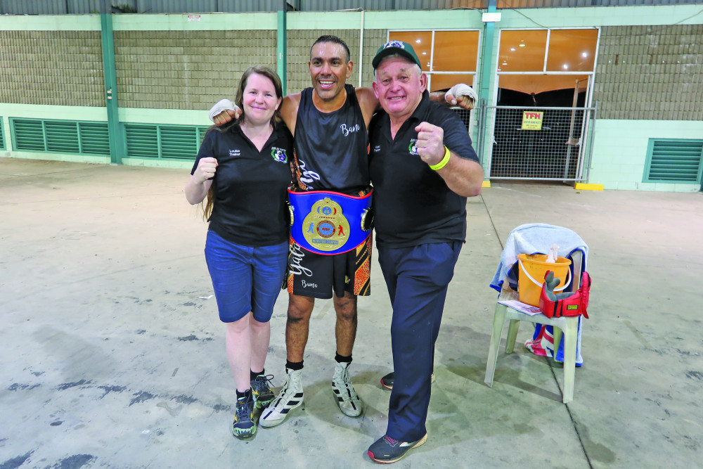 Louise Anderson- Clemence, Johnny Murison and Ashley Cupitt OAM after the recent Master’s World Boxing Foundation Title fights.