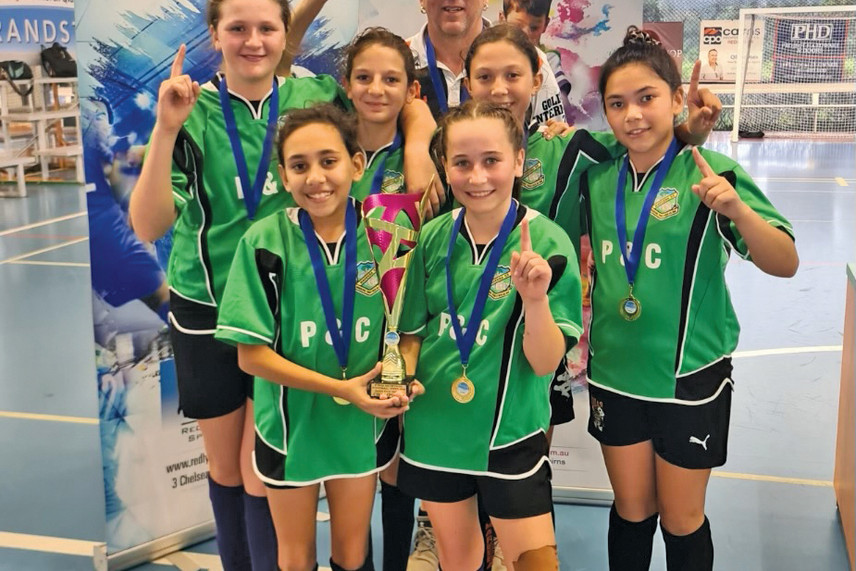 Mareeba State School U11 girls futsal team were undefeated champions after the recent FNQ School Futsal Titles.