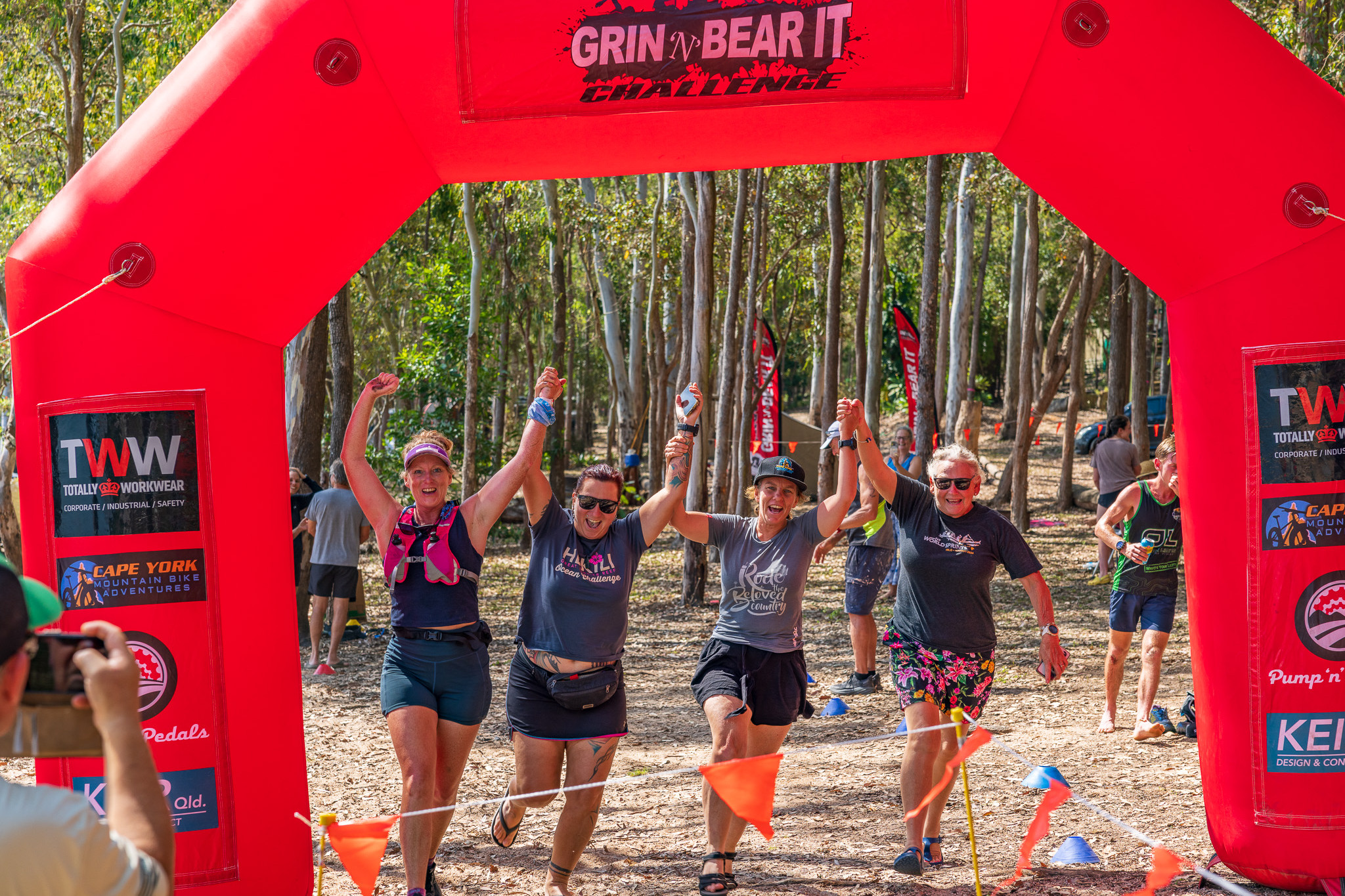 Tears 4 Beers cross the finish the line for second place in the All Female Team division