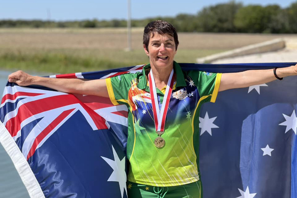 The Tablelands own resident water skiing world champion Katina Davis has returned from the first ever World Masters Championship in America with a gold medal. Photo by Brian Heeney