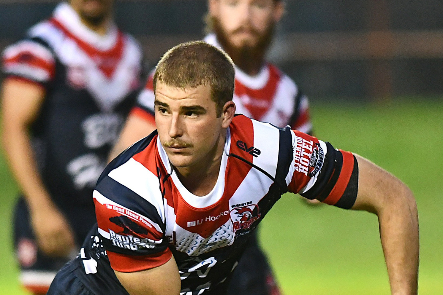 Roosters hooker Oskar Coutts went over for a try in their win against the Tully Tigers.
