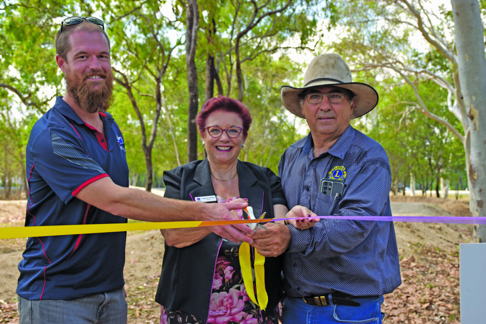 Ratch-Australia Operations Manager Renewables Paul McDonald, Mareeba Shire Council Mayor Angela Toppin, and Mareeba Lions Club president Enrico Cabassi at the official opening on Saturday