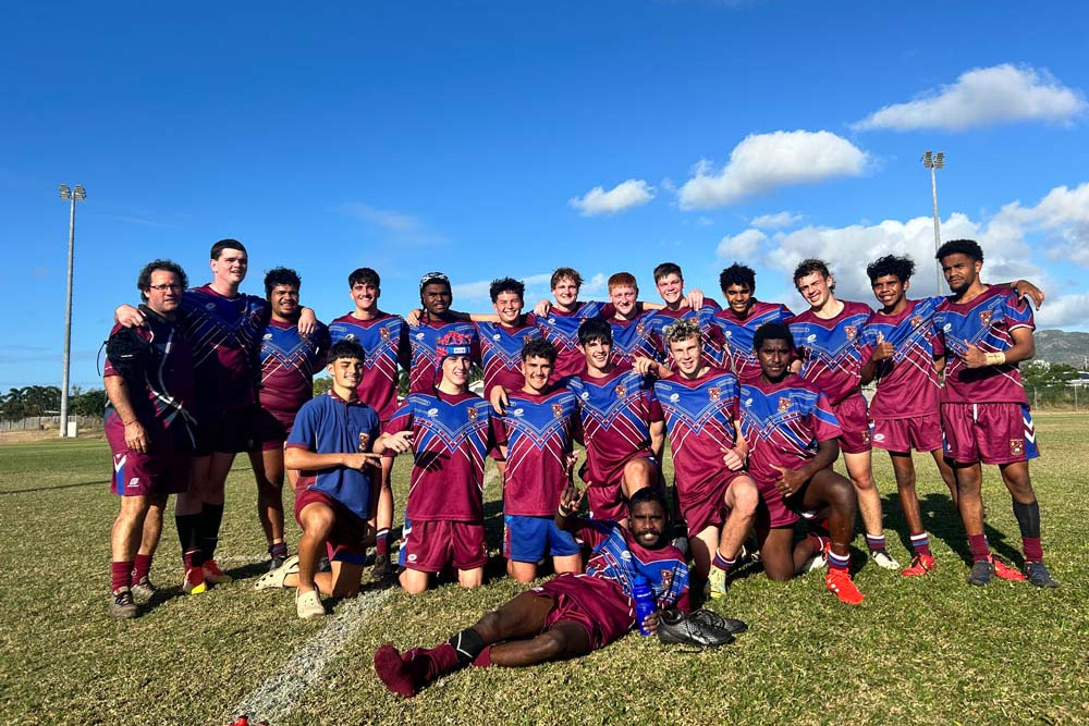 Mareeba High School’s Aaron Payne Cup team after the first-round win against Holy Spirit College, Mackay.