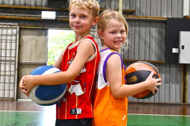 Mareeba Basketball junior players William Vaughan and Claire Harris are keen for the new season.