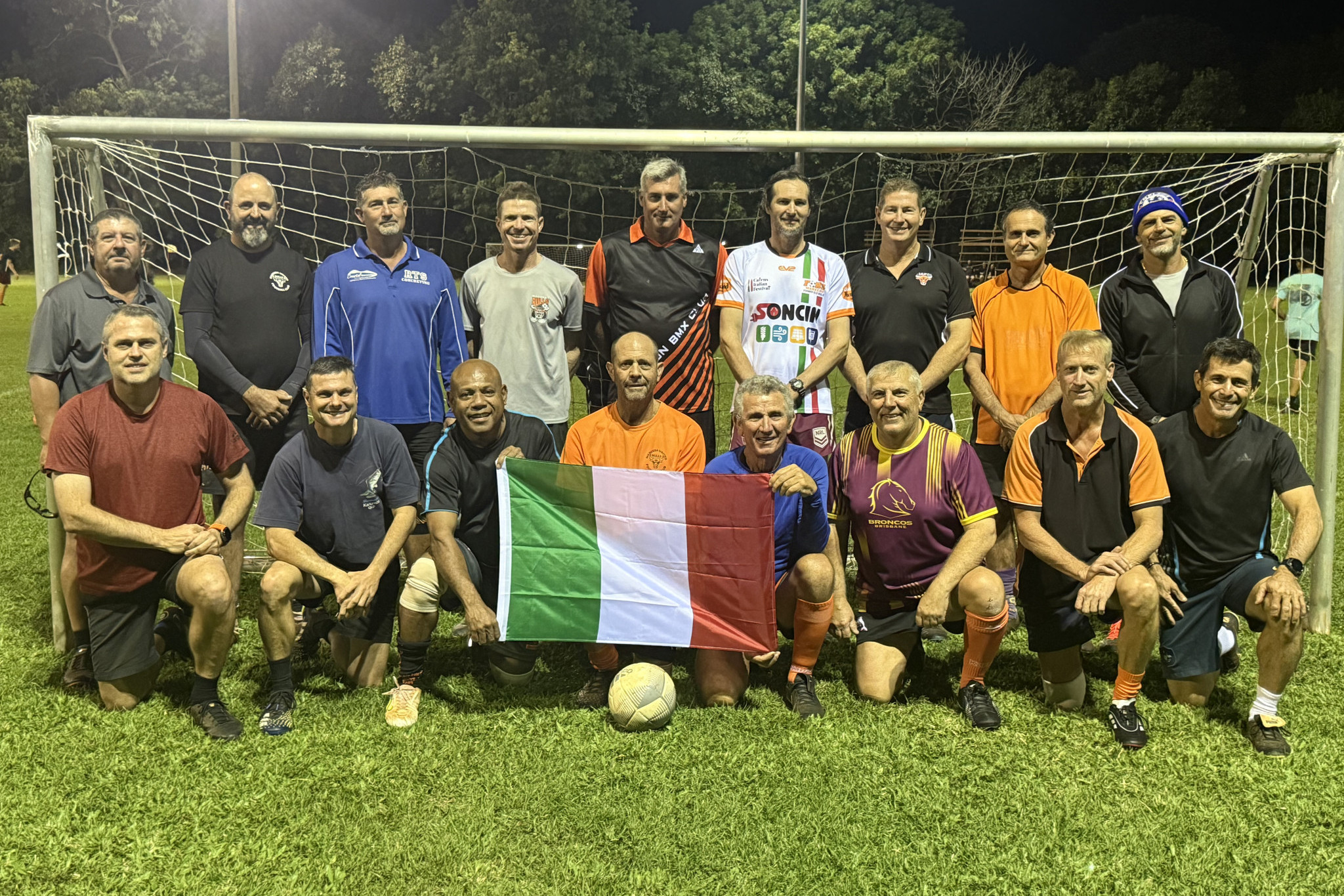 Members of the Mareeba Local Legends team are ready to go after Thursday night’s training session.