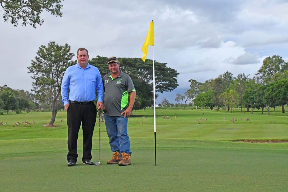Steggles representative Ben Sowden and Mareeba Golf captain Mick Deguara are excited for the Mareeba Golf Open Day.