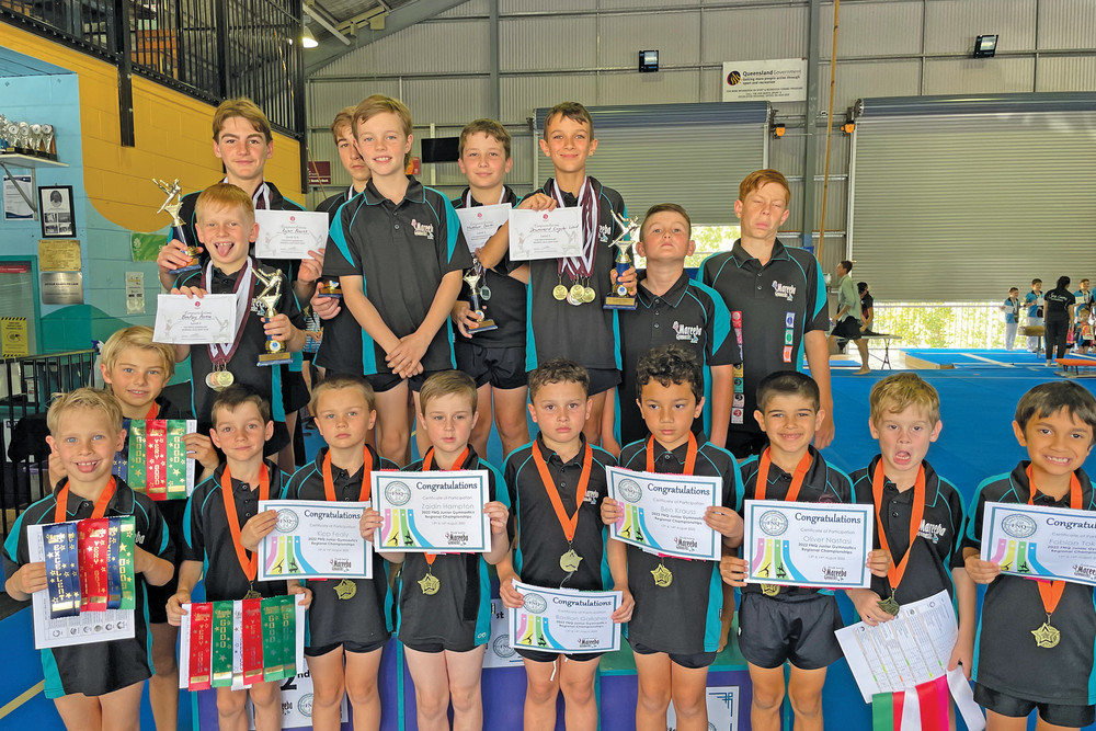 Mareeba Gymnastics boys who competed in the recent Far North Queensland Junior Regional Championships.