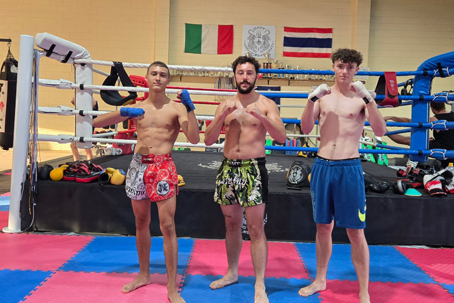 Dima Kravchenko (left), Samson Levy, and William Chaffey will be heading down to Cairns this weekend to take on other fighters from the region.