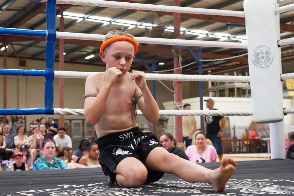 Chase Wyborn performs muay thai ritual, Wai Kru.