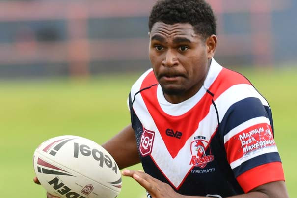 Roosters rising star Limfred Lui crossed for two tries in the under 19 game on Saturday.