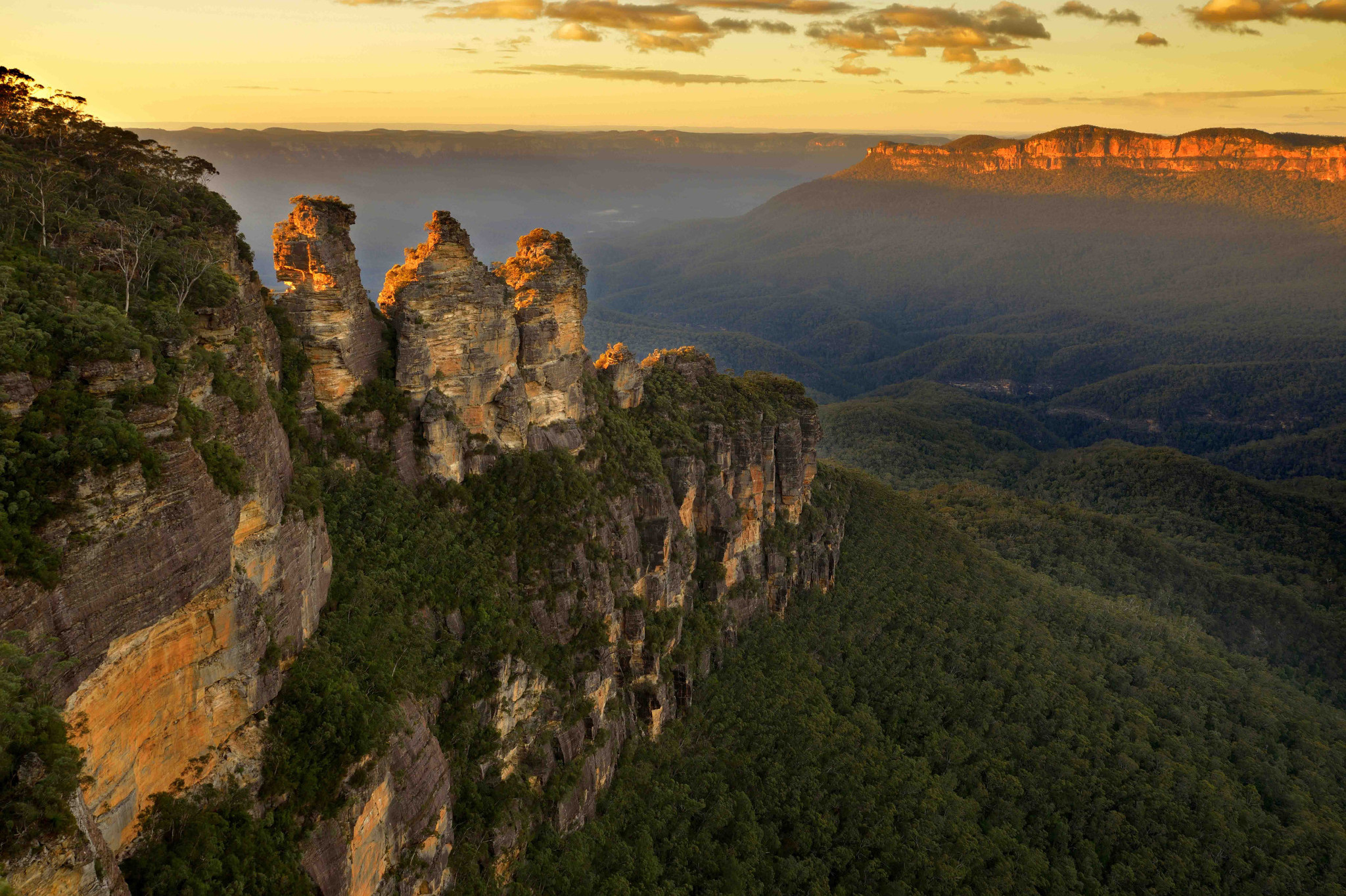 Greater Blue Mountains World Heritage Area (showing the landforms around the Three Sisters). National Library image.