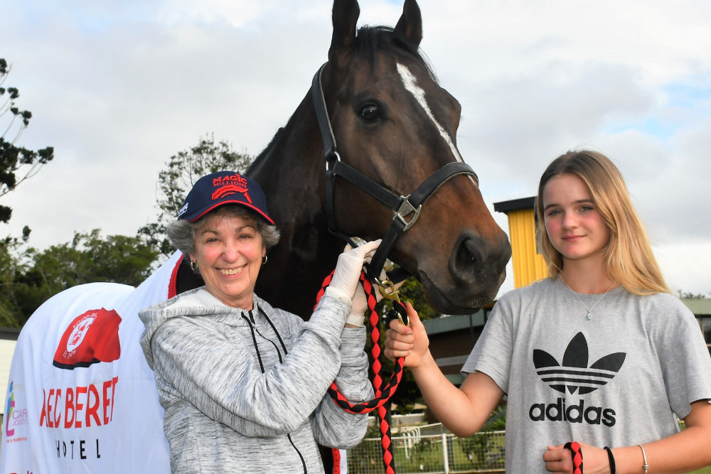 WINNER: Atherton Trainer Janel Ryan with Tutelage and strapper Sarah Dearlove.