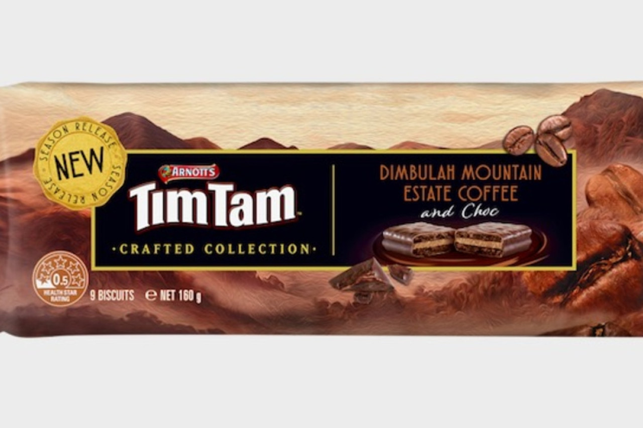 The new Tim Tam Crafted Collection which includes the Dimbulah Mountain Estate Coffee and Chocolate flavour.