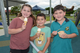 Siblings Jakari, Dalngan and Juran Grogan spent the afternoon enjoying free ice cream.