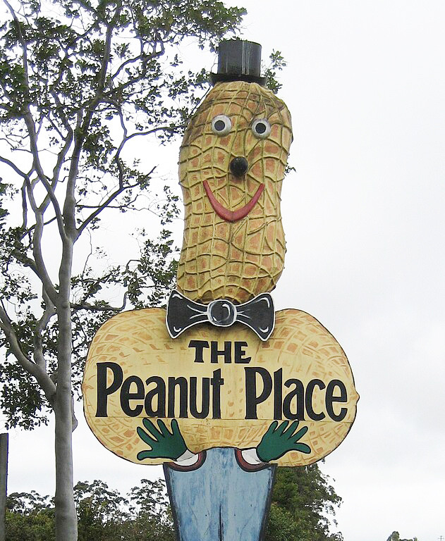 A sign of the times – The Peanut Man in Tolga.