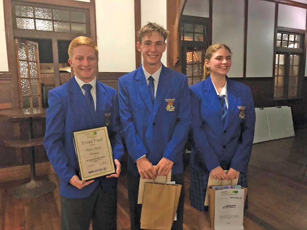 Malanda participants Flynn Hyde, who was the winner, Alistair Hickey and Lauren Dickson.