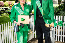 Trevor and Alison Wilson won Couple of the Day in the St Patricks’s Day themed Fashions on the Field