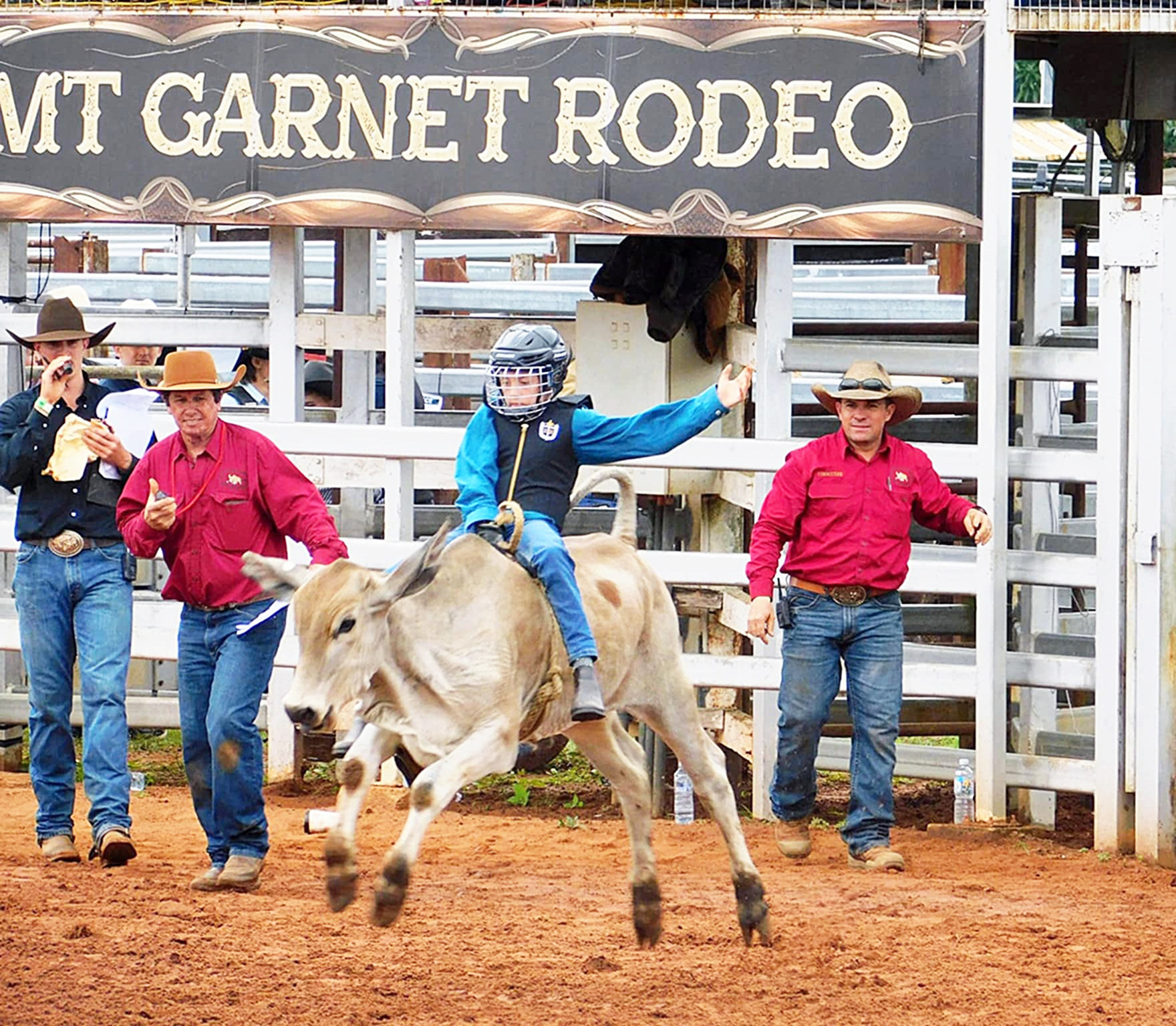 Russell riding at the Mt Garnet Rodeo.
