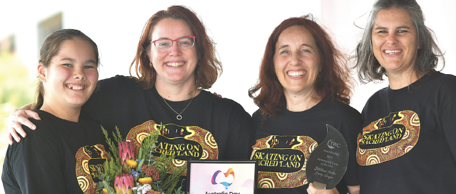 Community event of the Year was Tableland Roller Derby League (from left) Koharu Arai, Jennifer Cox, Katrin Schreiber, and Inge Arnold.