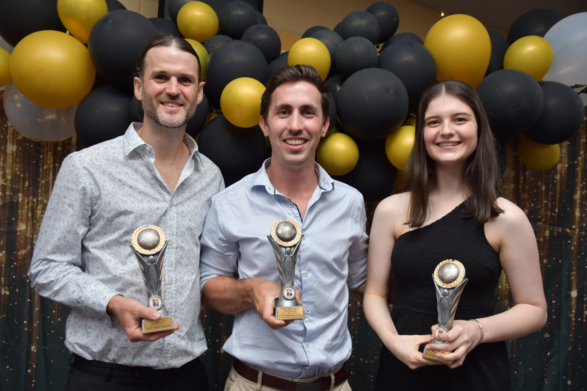 Best and Fairest: Rick Cummings, Darcey McCormack and Kiyah Iacutone.