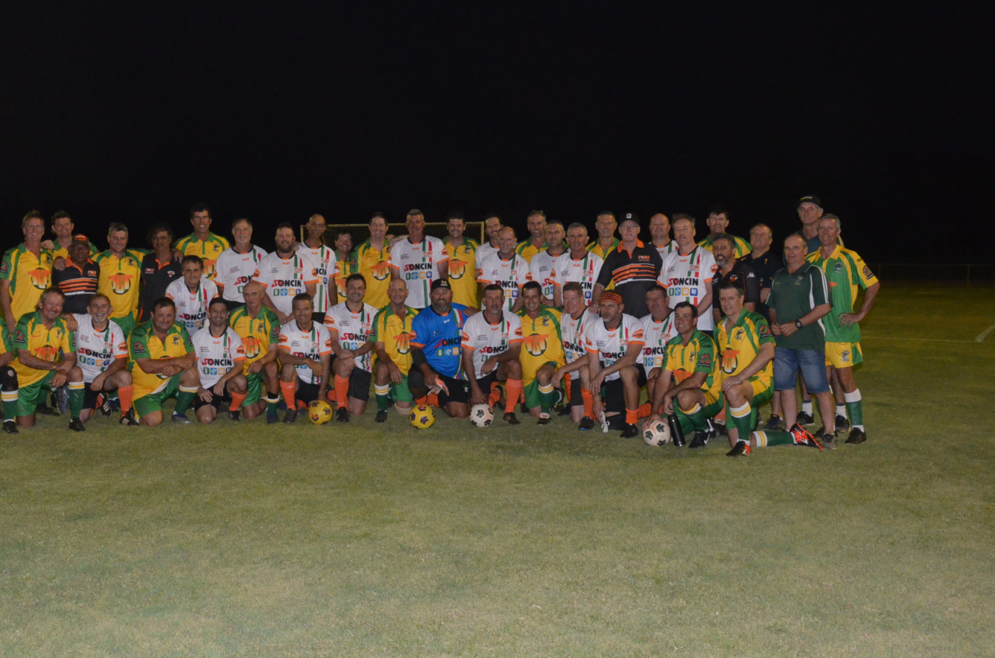 Players for both teams who lined up for the event last year.