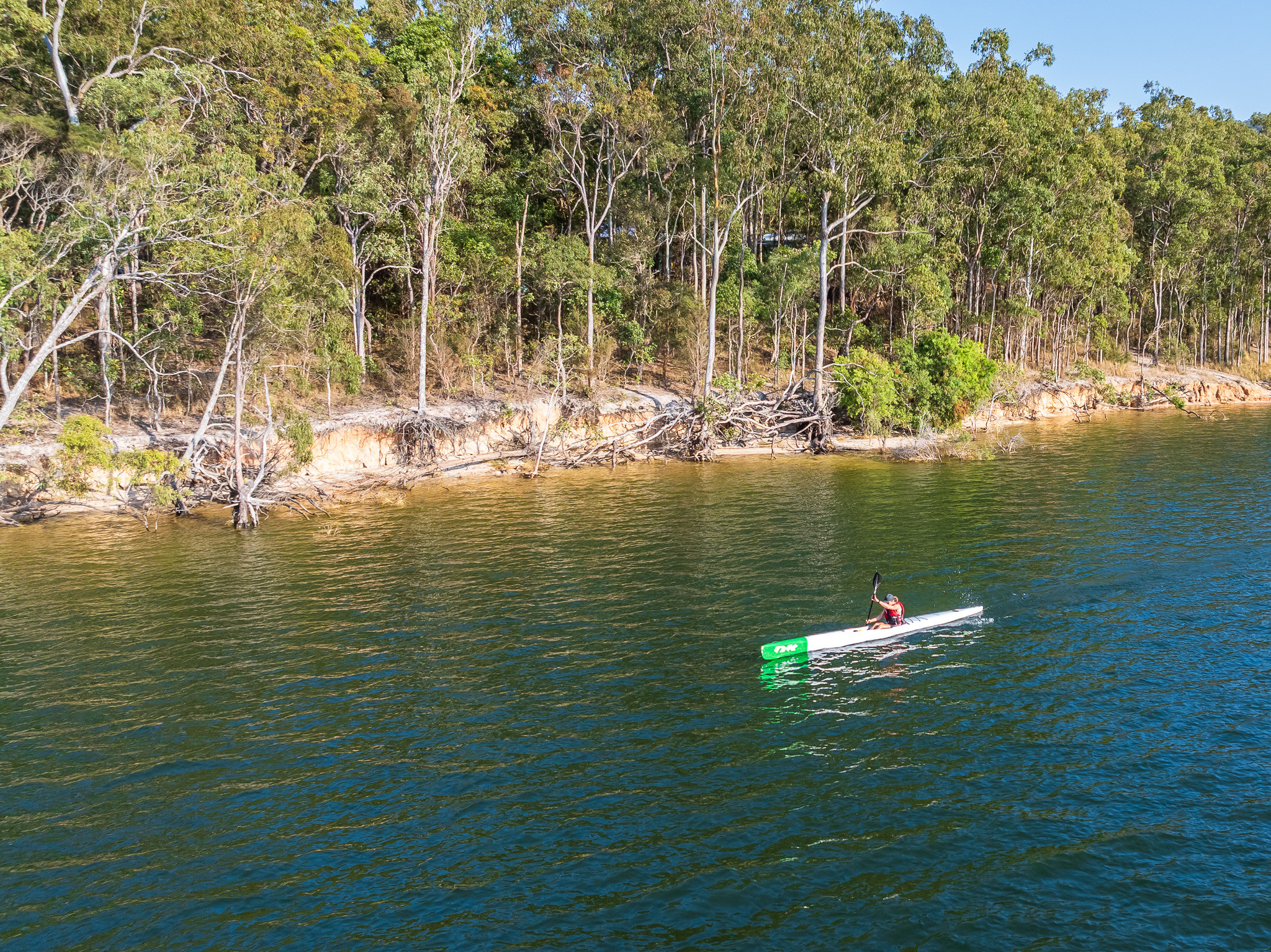 A lone kayaker making their way through the gruelling event.