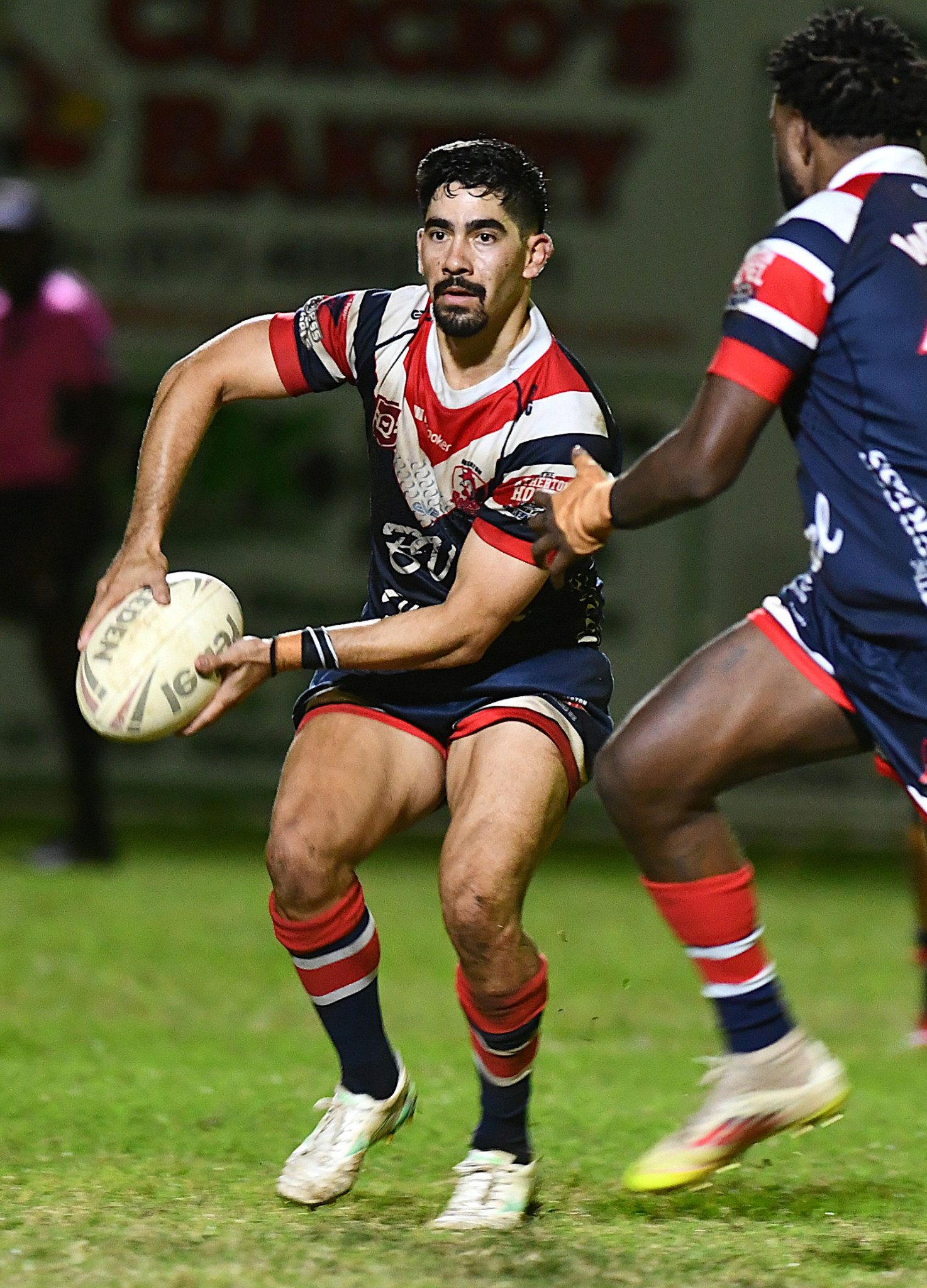 Roosters halfback Rhylee Herd in the intense local derby over the weekend.