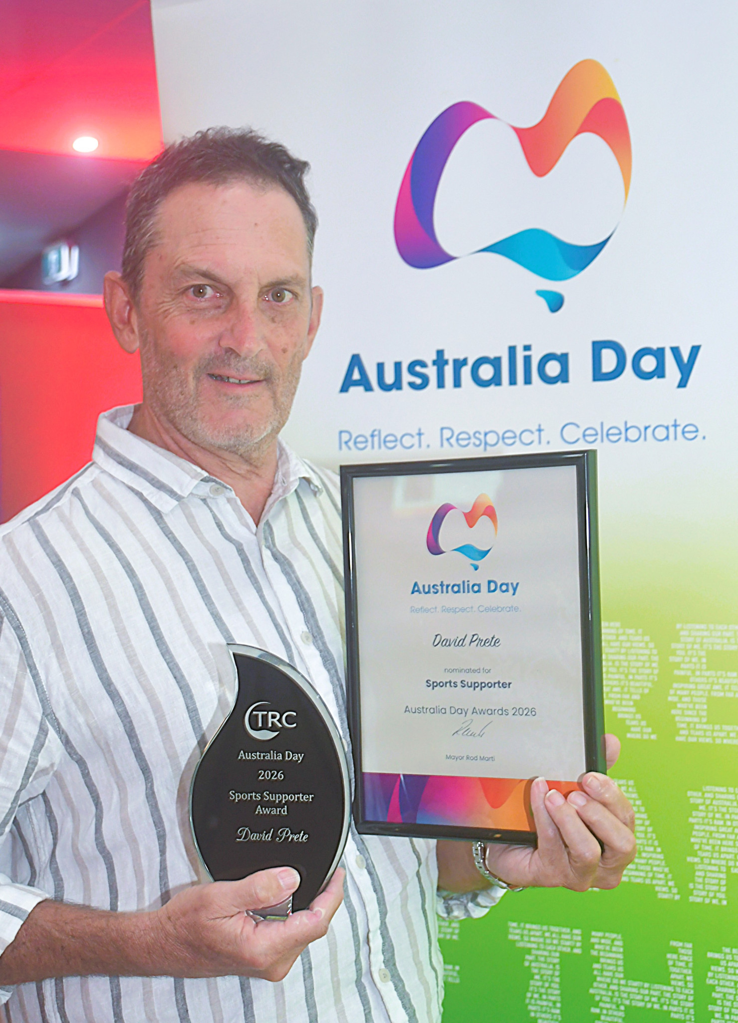 David Prete received the Sports Supporter Award.