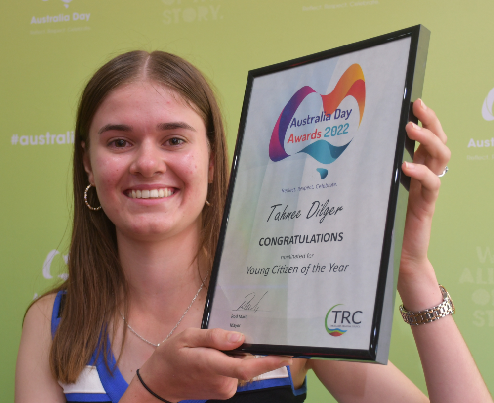 TRC Young Citizen of the Year, Tahnee Dilger